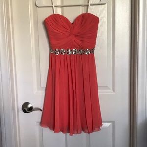 Coral Strapless Dress